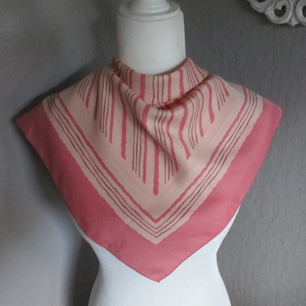 1960s blushing pink stripes scarf